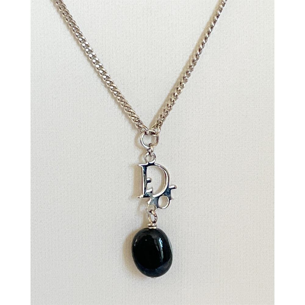 DIOR Vintage Signature Dior Logo Pendant with Hanging Ball Charm 16.5"